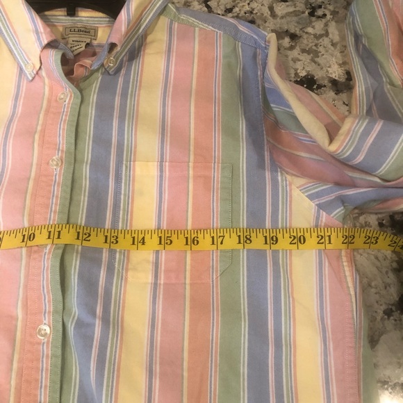 LL BEAN Pastel Striped Oxford Button Down Shirt Shacket Vintage 90’s - Picture 8 of 8